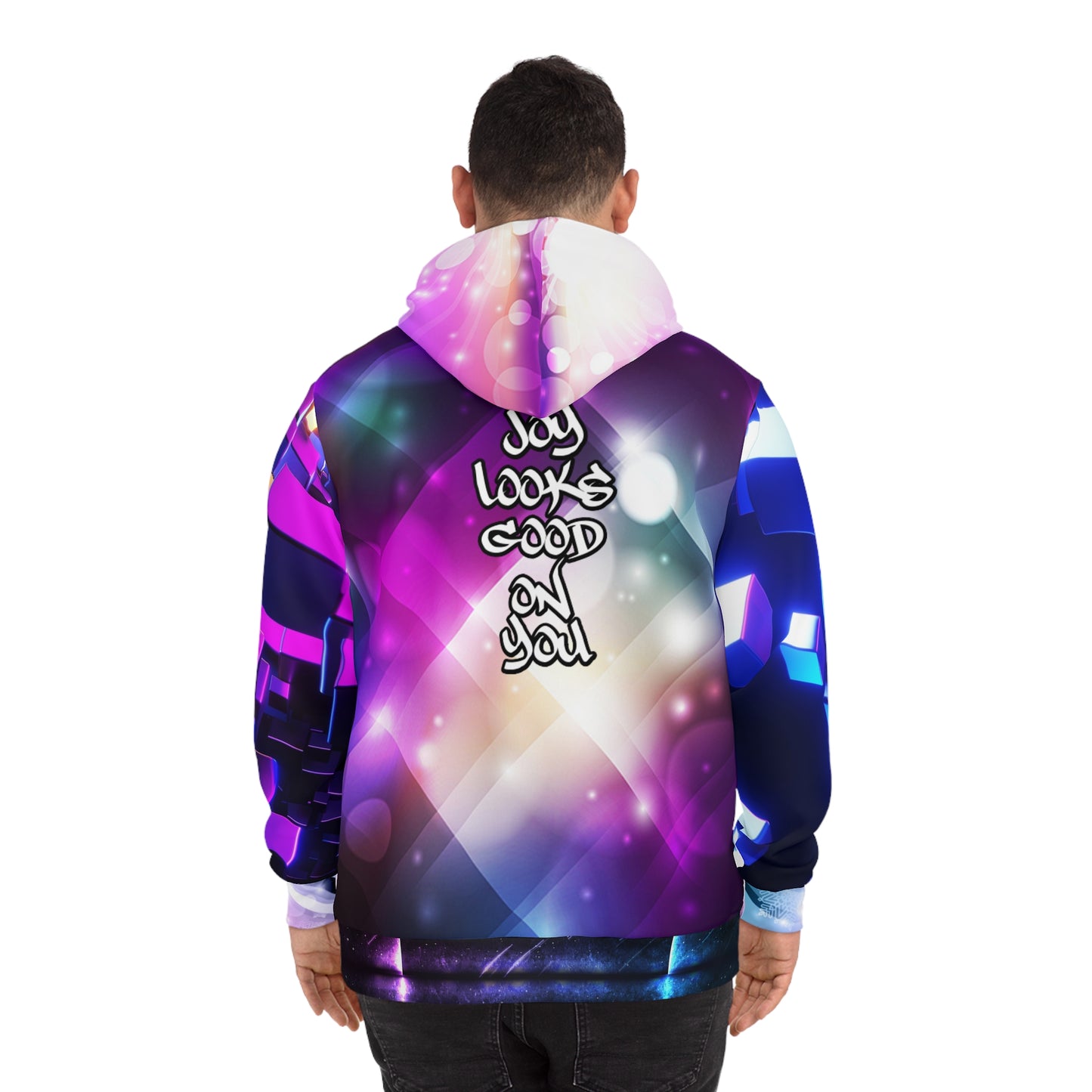Joy Looks Good on You Hoodie – Blues, Purples & 3D Vibes